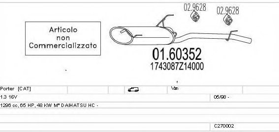 MTS C270002008108 Exhaust System